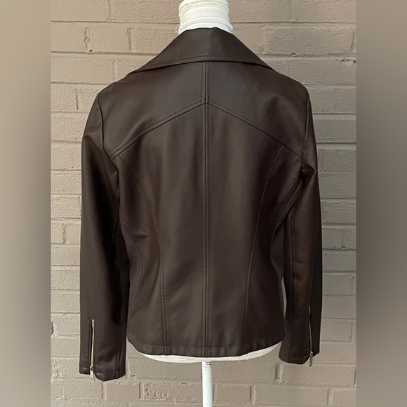 Kenneth Cole Brown Faux Leather Jacket M - Picture 5 of 12